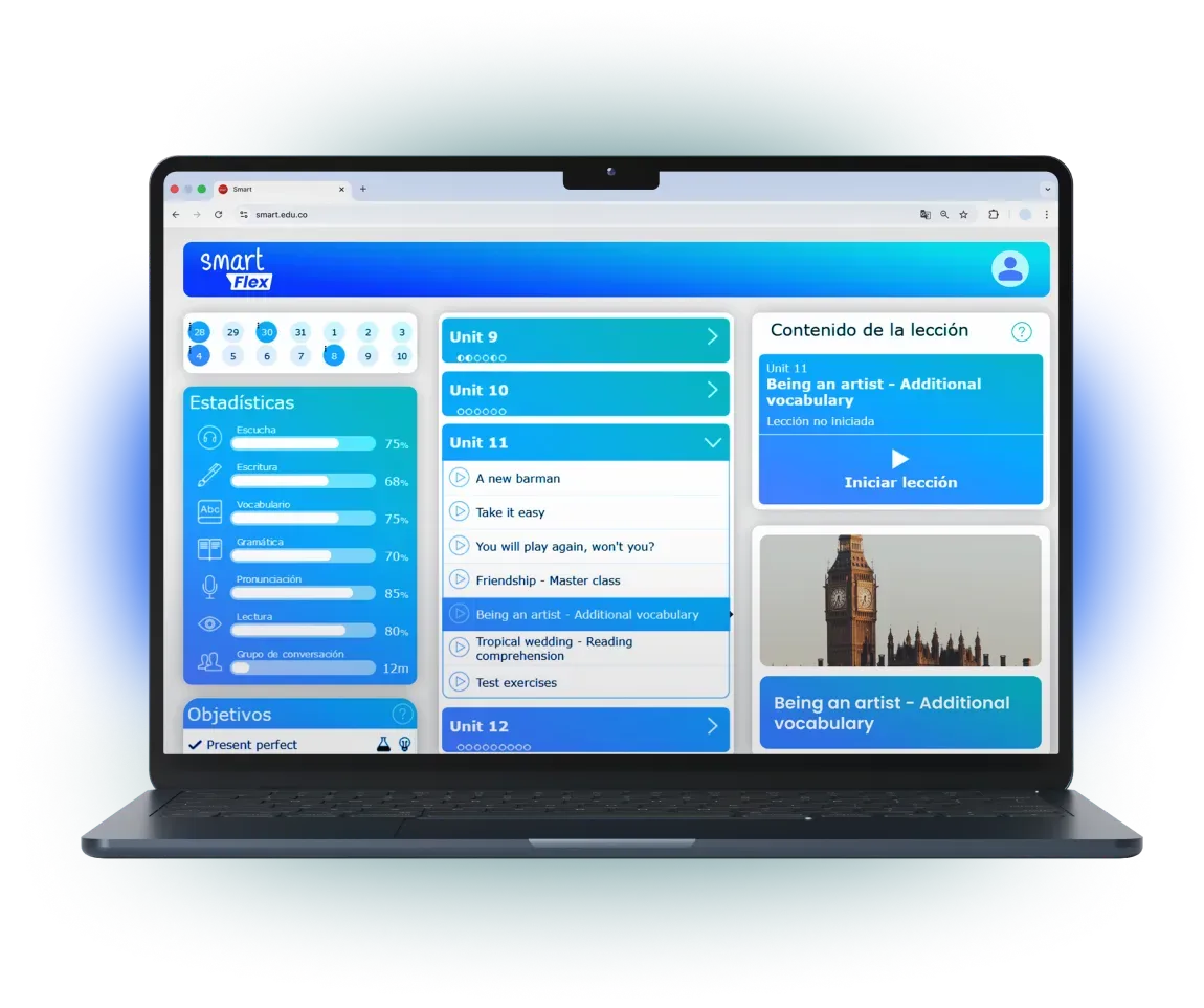 Plataforma Smart Flex en computadora