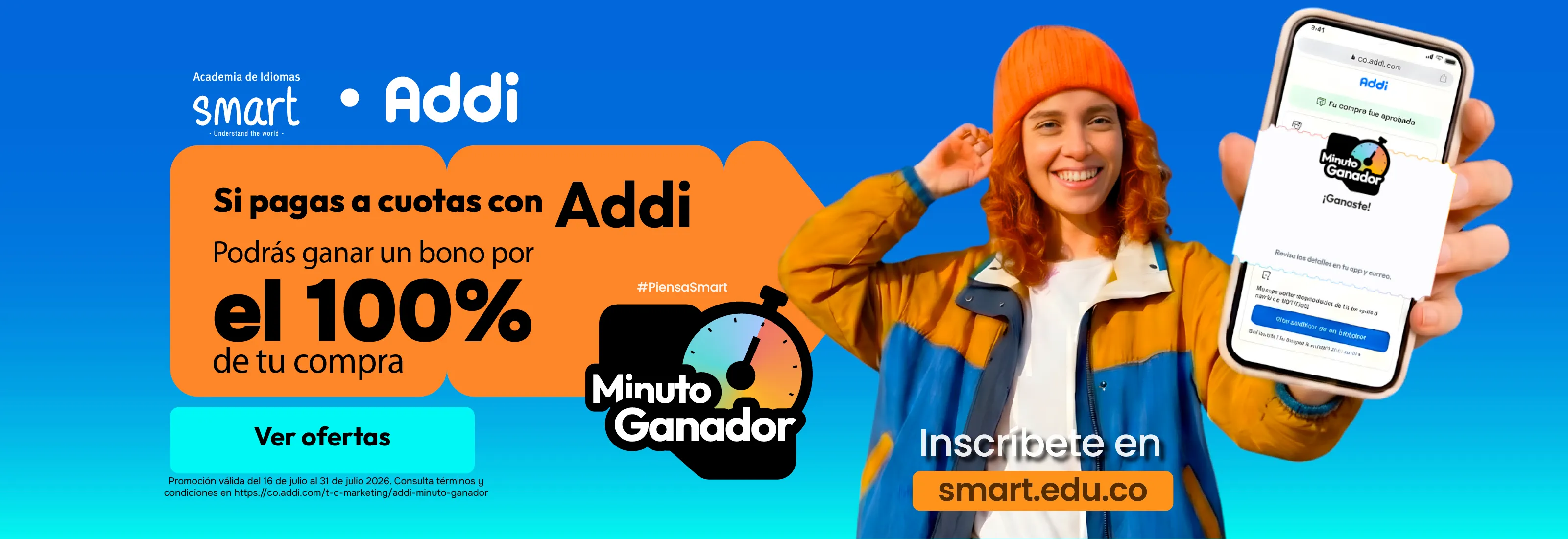 Si pagas a cuotas con Addi, gana un bono por el 100% de tu compra